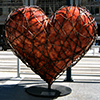 Wood-textured heart concept