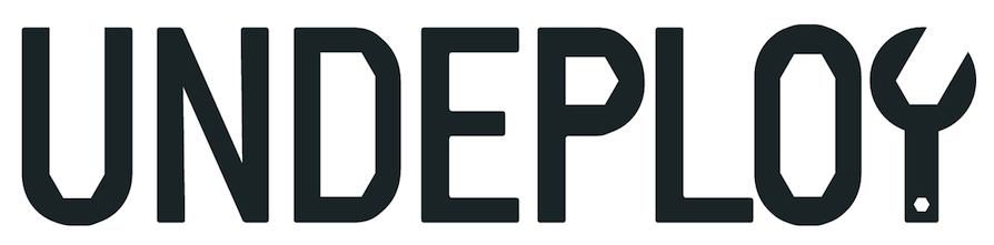 Undeploy wordmark with tools incorporated into its letterforms.